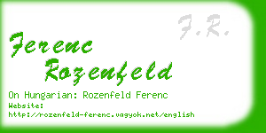 ferenc rozenfeld business card